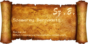 Szemerey Bernadett névjegykártya